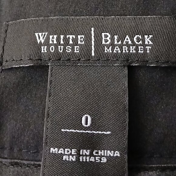 White House Black Market Skirt Size 0 Blac Flared Full Pleated Zip Back Pockets - Picture 8 of 8